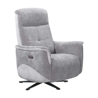 Fauteuil relax électrique pivotant tissu maillé ultra doux bicolore gris - AUSTRAL