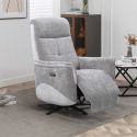 Fauteuil relax électrique pivotant tissu maillé ultra doux bicolore gris - AUSTRAL