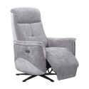 Fauteuil relax électrique pivotant tissu maillé ultra doux bicolore gris - AUSTRAL