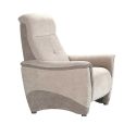 Fauteuil relax électrique tissu maillé ultra doux bicolore beige - AUSTRAL