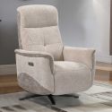 Fauteuil relax électrique pivotant tissu maillé ultra doux bicolore beige - AUSTRAL