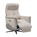 Fauteuil relax électrique pivotant tissu maillé ultra doux bicolore beige - AUSTRAL