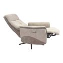 Fauteuil relax électrique pivotant tissu maillé ultra doux bicolore beige - AUSTRAL