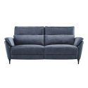 Canapé 3 places relax électrique bi-matière tissu chenillé et PVC bleu - CELESTE Canapé 3 places relax électrique bi-matière tissu chenillé et PVC bleu - CELESTE