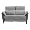 Canapé 2 places relax électrique bi-matière tissu chenillé et PVC gris - CELESTE Canapé 2 places relax électrique bi-matière tissu chenillé et PVC gris - CELESTE