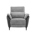 Fauteuil relax électrique bi-matière tissu chenillé et PVC gris - CELESTE