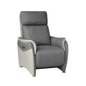Fauteuil relax électrique tissu micro grain gris plomb et gris perle - SANGY