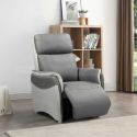 Fauteuil relax électrique tissu micro grain gris plomb et gris perle - SANGY