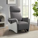 Fauteuil relax électrique releveur tissu micro grain gris plomb et gris perle - SANGY
