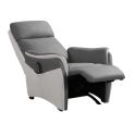 Fauteuil relax électrique releveur tissu micro grain gris plomb et gris perle - SANGY