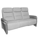 Canapé 3 places relax électrique tissu polyester gris clair et gris foncé avec tablette centrale imitation noyer - NADIR Canapé 3 places relax électrique tissu polyester gris clair et gris foncé avec tablette centrale imitation noyer - NADIR