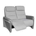 Canapé 2 places relax électrique tissu polyester gris clair et gris foncé - NADIR Canapé 2 places relax électrique tissu polyester gris clair et gris foncé - NADIR
