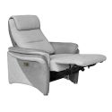 Fauteuil relax électrique tissu polyester gris clair et gris foncé - NADIR