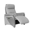 Fauteuil relax électrique tissu polyester gris clair et gris foncé - NADIR