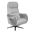 Fauteuil relax électrique pivotant tissu polyester gris clair et gris foncé - NADIR