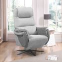Fauteuil relax électrique pivotant tissu polyester gris clair et gris foncé - NADIR