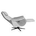 Fauteuil relax électrique pivotant tissu polyester gris clair et gris foncé - NADIR