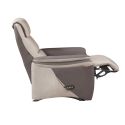 Fauteuil relax électrique releveur tissu micro peau brun et mastic - NADIR