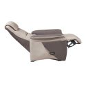 Fauteuil relax électrique releveur tissu micro peau brun et mastic - NADIR