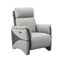 Fauteuil relax électrique tissu micro peau bicolore gris - SYMPHONY
