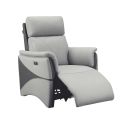 Fauteuil relax électrique tissu micro peau bicolore gris - SYMPHONY
