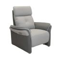 Fauteuil relax électrique tissu micro grain gris perle et gris plomb - DJINO