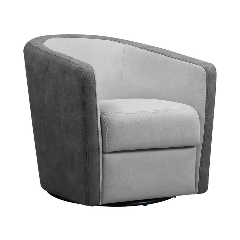 Fauteuil cabriolet pivotant 360° micro peau gris clair et gris foncé - GINKO Fauteuil cabriolet pivotant 360° micro peau gris clair et gris foncé - GINKO