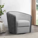 Fauteuil cabriolet pivotant 360° micro peau gris clair et gris foncé - GINKO