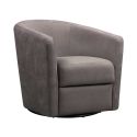 Fauteuil cabriolet pivotant 360° tissu micro peau brun taupe - GINKO
