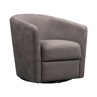 Fauteuil cabriolet pivotant 360° tissu micro peau brun taupe - GINKO