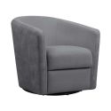 Fauteuil cabriolet pivotant 360° tissu micro peau gris foncé - GINKO