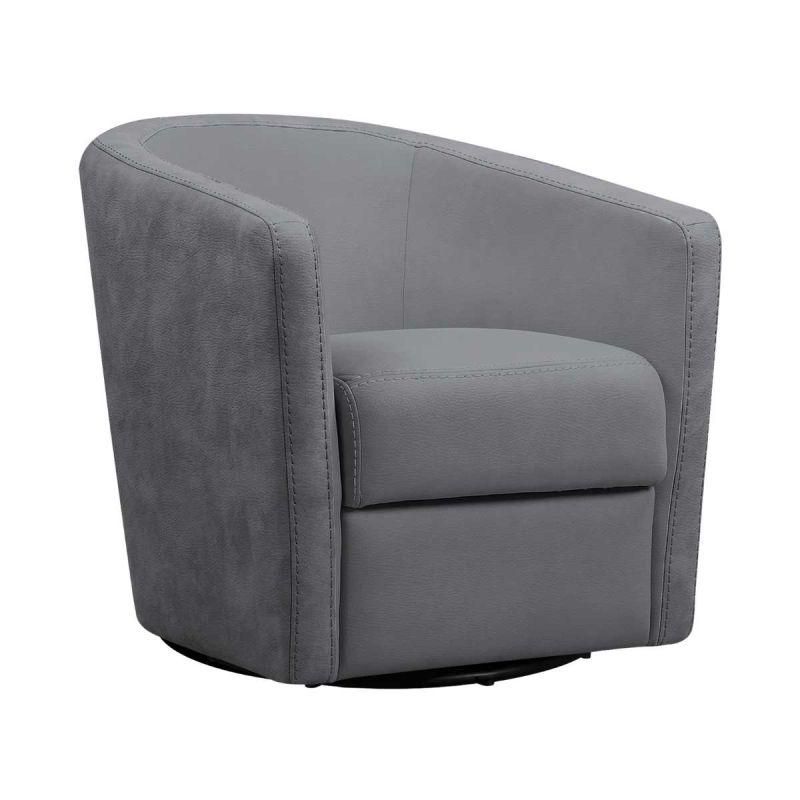 Fauteuil cabriolet pivotant 360° tissu micro peau gris foncé - GINKO Fauteuil cabriolet pivotant 360° tissu micro peau gris foncé - GINKO