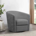 Fauteuil cabriolet pivotant 360° tissu micro peau gris foncé - GINKO