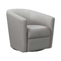 Fauteuil cabriolet pivotant 360° tissu micro grain gris perle - GINKO