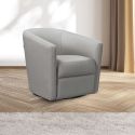 Fauteuil cabriolet pivotant 360° tissu micro grain gris perle - GINKO