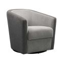 Fauteuil cabriolet pivotant 360° tissu polyester gris clair et gris foncé - GINKO