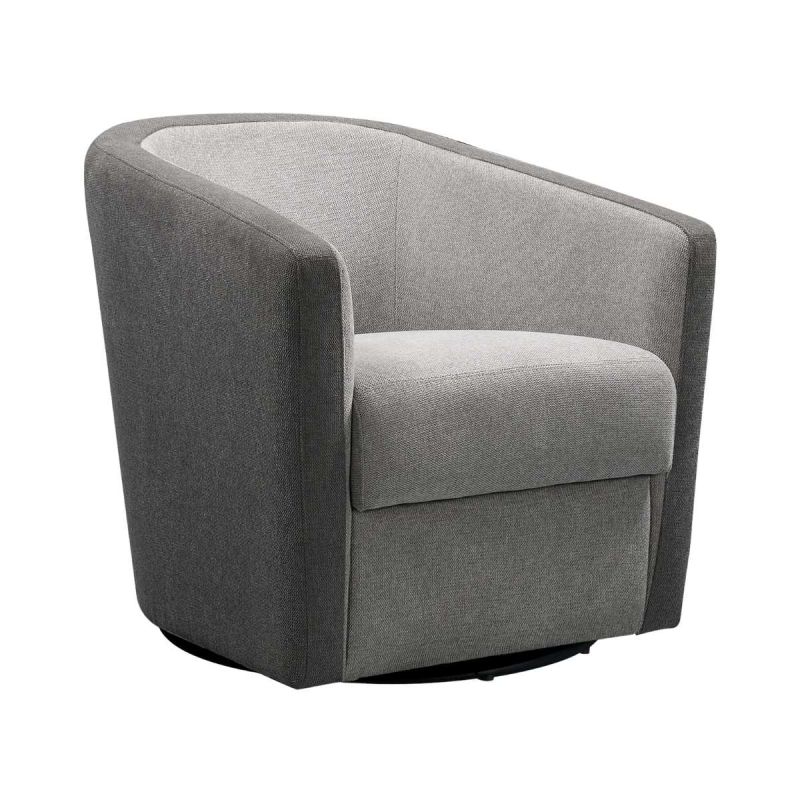 Fauteuil cabriolet pivotant 360° tissu polyester gris clair et gris foncé - GINKO Fauteuil cabriolet pivotant 360° tissu polyester gris clair et gris foncé - GINKO