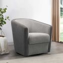 Fauteuil cabriolet pivotant 360° tissu polyester gris clair et gris foncé - GINKO