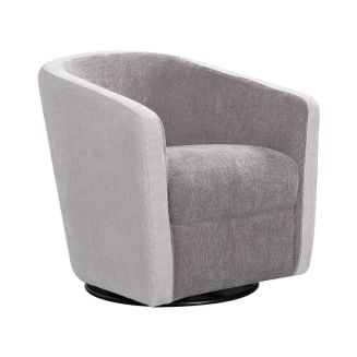 Fauteuil cabriolet pivotant 360° tissu maillé gris foncé et gris clair - GINKO