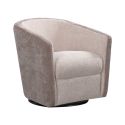Fauteuil cabriolet pivotant 360° tissu maillé ultra doux bi-colore beige - GINKO