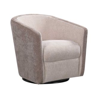 Fauteuil cabriolet pivotant 360° tissu maillé ultra doux bi-colore beige - GINKO