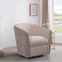 Fauteuil cabriolet pivotant 360° tissu maillé ultra doux bi-colore beige - GINKO