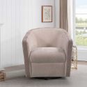 Fauteuil cabriolet pivotant 360° tissu maillé ultra doux bi-colore beige - GINKO