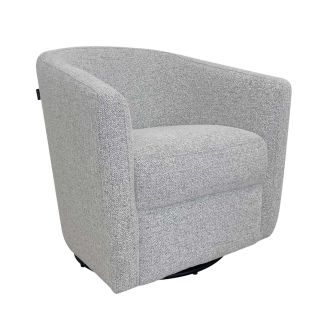 Fauteuil cabriolet pivotant 360° tissu maillé gris galet - GINKO