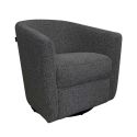 Fauteuil cabriolet pivotant 360° tissu maillé gris carbone - GINKO