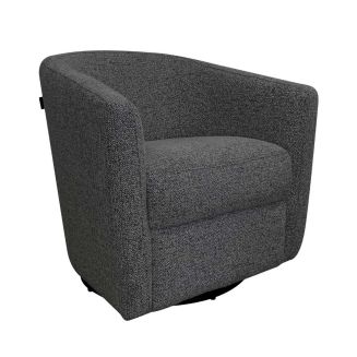 Fauteuil cabriolet pivotant 360° tissu maillé gris carbone - GINKO