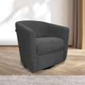 Fauteuil cabriolet pivotant 360° tissu maillé gris carbone - GINKO