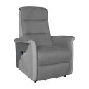 Fauteuil relax électrique releveur mono moteur tissu polyester gris foncé et gris clair- MAGIX
