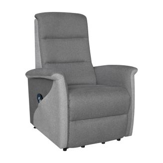 Fauteuil relax électrique releveur mono moteur tissu polyester gris foncé et gris clair- MAGIX