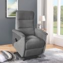 Fauteuil relax électrique releveur mono moteur tissu polyester gris foncé et gris clair- MAGIX